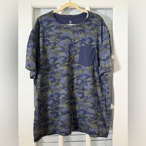 HB by DXL Men’s 3XL Blue Green Camouflage Short Sleeve T-shirt
